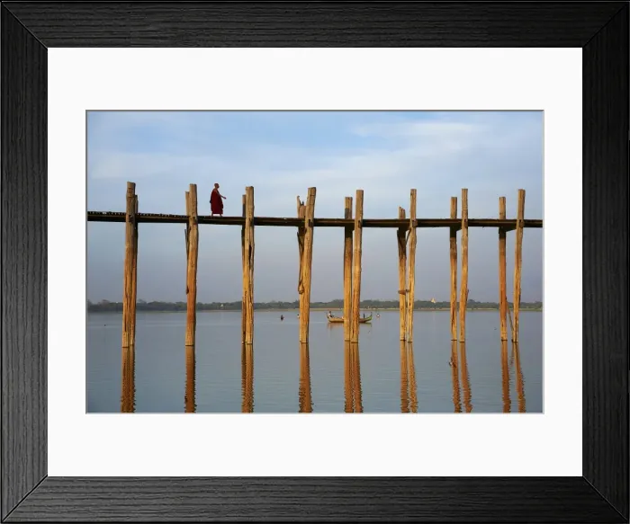 Framed Print : Taung Thama Lake and U Bein bridge at Amarapura, Mandalay Province, Myanmar (Burma), Asia Framed Print : Taung Thama Lake and U Bein bridge at Amarapura, Mandalay Province, Myanmar (Burma), Asia