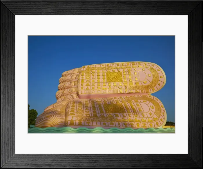 Framed Print : The decorated feet of the Mya Tha Lyaung reclining Buddha one of the largest in the world, Bago (Pegu), Myanmar (Burma), Asia Framed Print : The decorated feet of the Mya Tha Lyaung reclining Buddha one of the largest in the world, Bago (Pegu), Myanmar (Burma), Asia