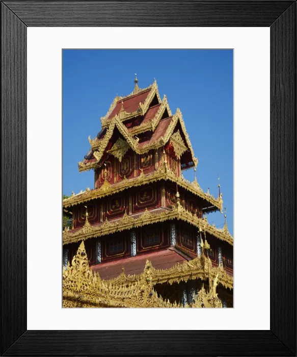 Framed Print : Kawhnat Monastery, near Maylamyine (Moulmein), Mon State, Myanmar (Burma), Asia