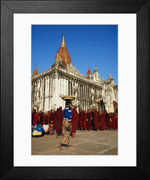 Framed Print : Procession of Buddhist monks at the Full Moon Festival, Patho Ananda temple, Bagan (Pagan), Myanmar (Burma), Asia Framed Print : Procession of Buddhist monks at the Full Moon Festival, Patho Ananda temple, Bagan (Pagan), Myanmar (Burma), Asia