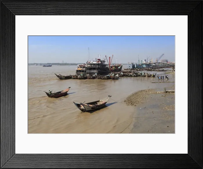 Framed Print : Yangon river front and ferries, Botataung area, Yangon (Rangoon), Yangon Region, Myanmar (Burma), Asia Framed Print : Yangon river front and ferries, Botataung area, Yangon (Rangoon), Yangon Region, Myanmar (Burma), Asia