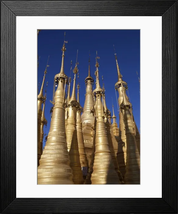 Framed Print : Shwe Inn Thein Pagoda, Inle Lake, Shan State, Myanmar (Burma), Asia Framed Print : Shwe Inn Thein Pagoda, Inle Lake, Shan State, Myanmar (Burma), Asia