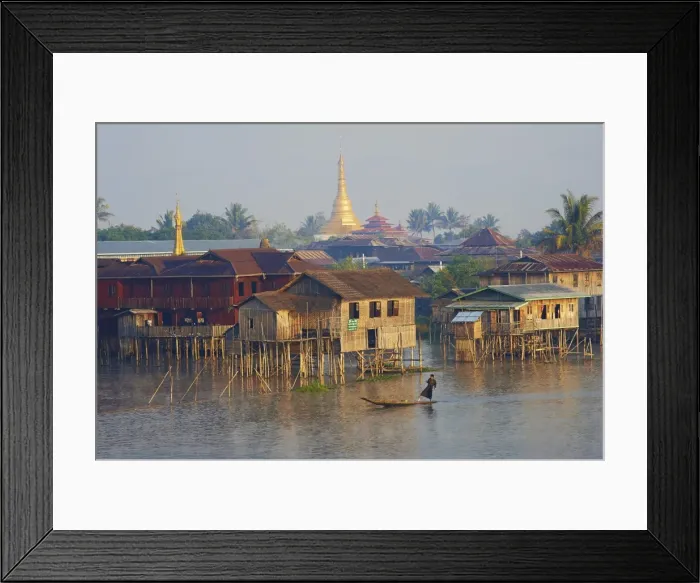 Framed Print : Nampan village, Inle Lake, Shan State, Myanmar (Burma), Asia Framed Print : Nampan village, Inle Lake, Shan State, Myanmar (Burma), Asia
