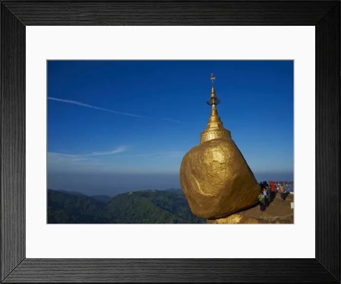 Framed Print : Monk and pilgrims, Kyaiktiyo Golden Rock, Mon State, Myanmar (Burma), Asia Framed Print : Monk and pilgrims, Kyaiktiyo Golden Rock, Mon State, Myanmar (Burma), Asia