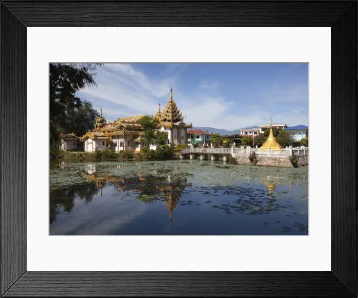Framed Print : Mangala Kyaung (Wat Tamawtaya) on Naung Kham Lake, Kengtung, Shan State, Myanmar (Burma), Asia Framed Print : Mangala Kyaung (Wat Tamawtaya) on Naung Kham Lake, Kengtung, Shan State, Myanmar (Burma), Asia