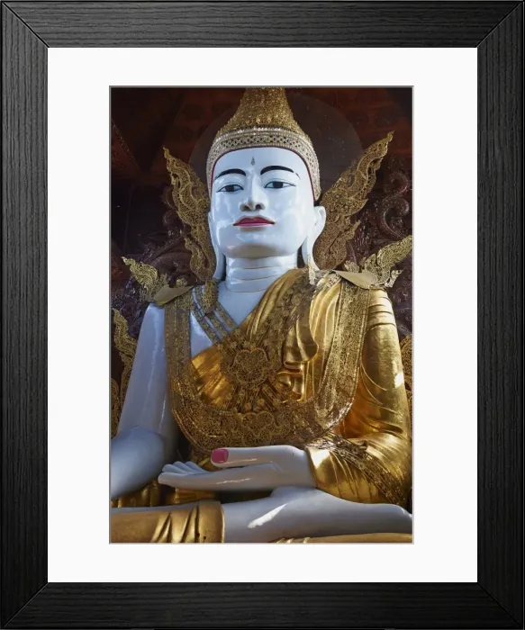 Framed Print : Seated Buddha, Ngahtatgyi Paya, Yangon (Rangoon), Myanmar (Burma), Asia
