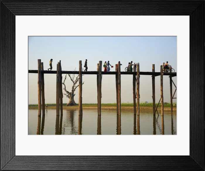 Framed Print : Taung Thama Lake and U Bein bridge at Amarapura, Mandalay Province, Myanmar (Burma), Asia Framed Print : Taung Thama Lake and U Bein bridge at Amarapura, Mandalay Province, Myanmar (Burma), Asia