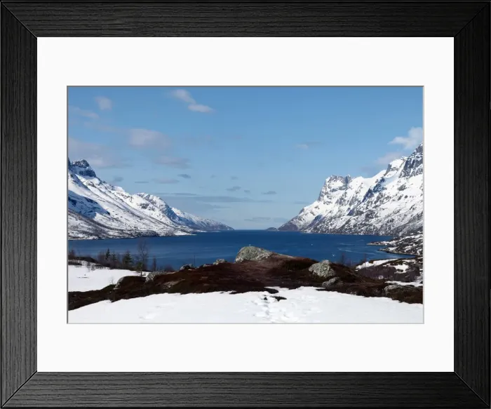 Framed Print : Seaward view from the top of Ersfjord, Kvaloya (Whale Island), Troms, arctic Norway, Scandinavia, Europe Framed Print : Seaward view from the top of Ersfjord, Kvaloya (Whale Island), Troms, arctic Norway, Scandinavia, Europe