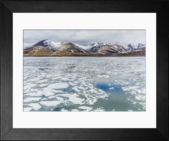 Framed Print : The seasons last remaining shore fast ice in Bellsund, Spitsbergen, Svalbard, Norway, Scandinavia, Europe Framed Print : The seasons last remaining shore fast ice in Bellsund, Spitsbergen, Svalbard, Norway, Scandinavia, Europe