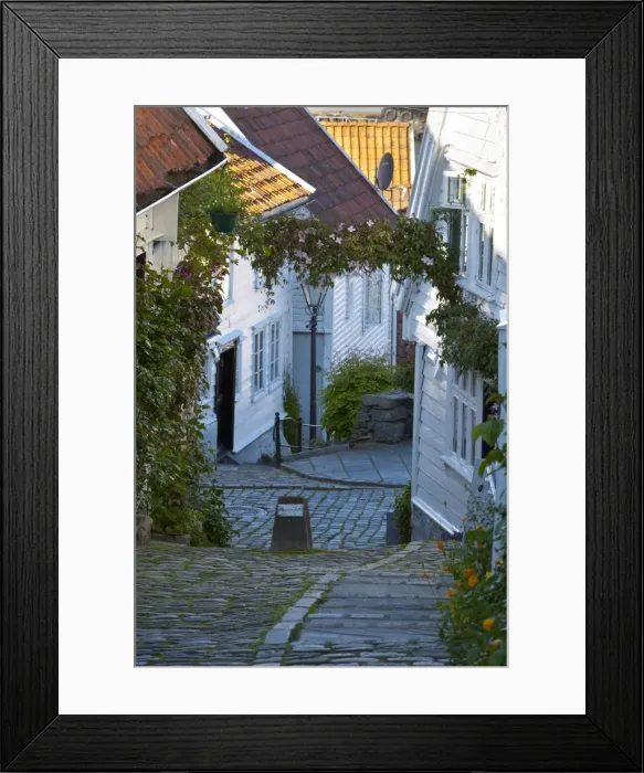 Framed Print : Wooden houses and cobbled streets in Stavangers old town, Stavanger, Rogaland, Norway, Scandinavia, Europe Framed Print : Wooden houses and cobbled streets in Stavangers old town, Stavanger, Rogaland, Norway, Scandinavia, Europe