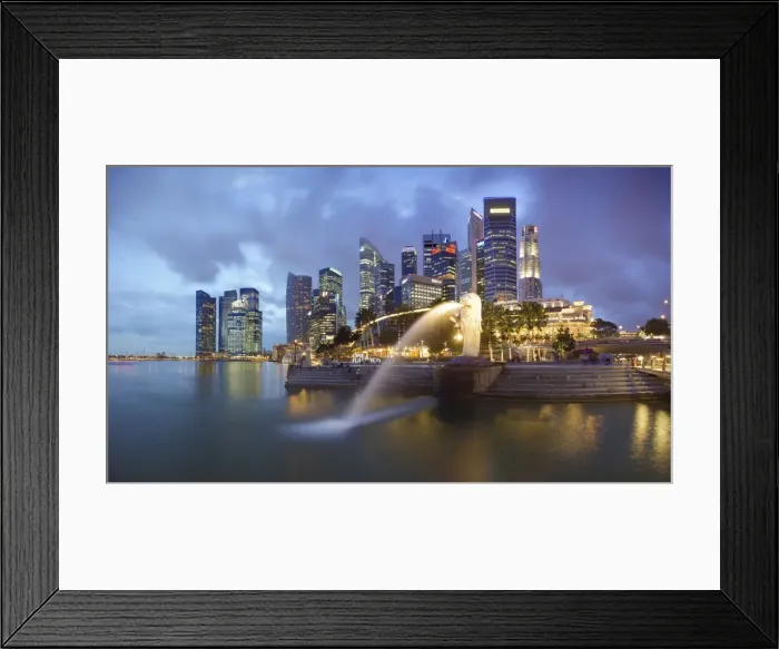 Framed Print : The Merlion Statue with the city skyline in the background, Marina Bay, Singapore, Southeast Asia, Asia Framed Print : The Merlion Statue with the city skyline in the background, Marina Bay, Singapore, Southeast Asia, Asia