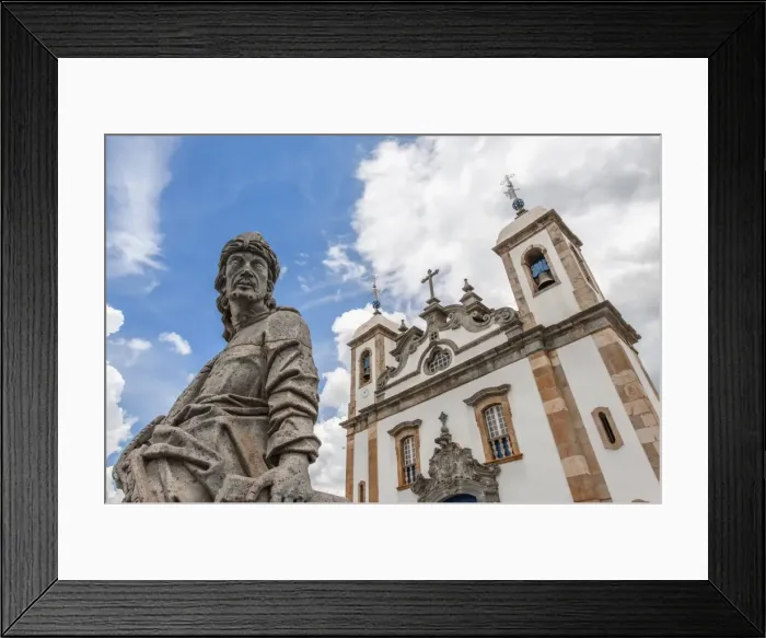 Framed Print : Santuario de Bom Jesus de Matosinhos, Aleijandinho masterpiece, Congonhas do Campo, UNESCO World Heritage Site, Minas Gerais, Brazil, South America