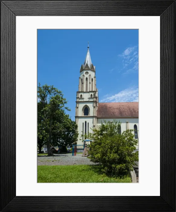 Framed Print : Lutheran church in the German town of Blumenau, Brazil, South America Framed Print : Lutheran church in the German town of Blumenau, Brazil, South America