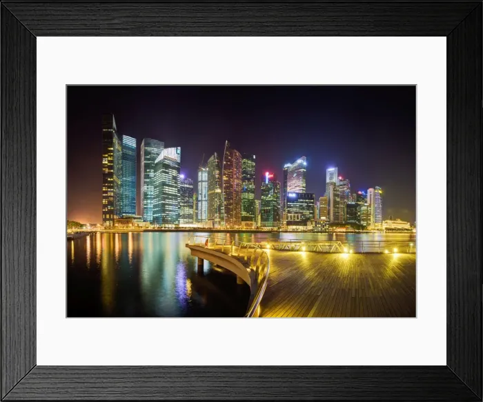 Framed Print : City skyline at night, Marina Bay, Singapore, Southeast Asia, Asia Framed Print : City skyline at night, Marina Bay, Singapore, Southeast Asia, Asia