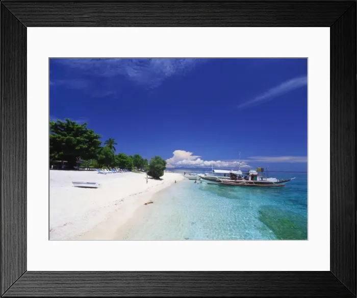 Framed Print : Outrigger Boat Moored at Balicasag, Bohol, Philippines Framed Print : Outrigger Boat Moored at Balicasag, Bohol, Philippines