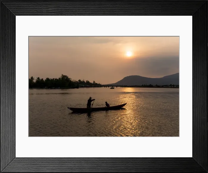 Framed Print : Father and son fishing on Kampong Bay River at sunset, Kampot, Cambodia, Indochina, Southeast Asia, Asia Framed Print : Father and son fishing on Kampong Bay River at sunset, Kampot, Cambodia, Indochina, Southeast Asia, Asia