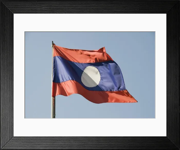 Framed Print : Laos flag, Laos, Southeast Asia Framed Print : Laos flag, Laos, Southeast Asia