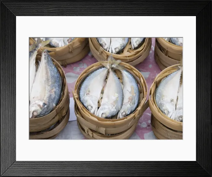 Framed Print : fish in market, Luang Prabang, Laos, Southeast Asia Framed Print : fish in market, Luang Prabang, Laos, Southeast Asia