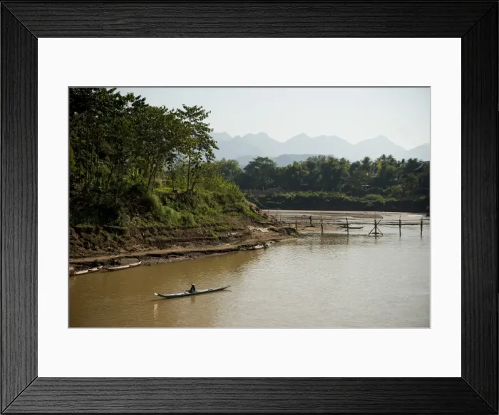 Framed Print : Boats on Mekong River, Luang Prabang, Laos, Indochina, Southeast Asia, Asia Framed Print : Boats on Mekong River, Luang Prabang, Laos, Indochina, Southeast Asia, Asia