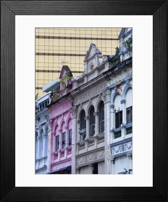 Framed Print : Colonial era architecture with glass office building behind, Kuala Lumpur, Malaysia, Southeast Asia, Asia
