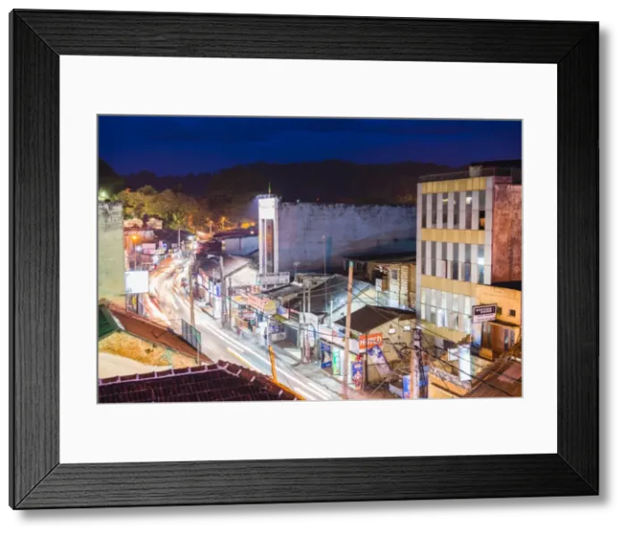 Framed Print : Light trails on the streets of Kandy, Sri Lanka, Asia Framed Print : Light trails on the streets of Kandy, Sri Lanka, Asia