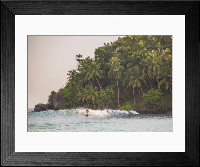 Framed Print : Surfer surfing at sunset at Mirissa Beach, South Coast, Sri Lanka, Southern Province, Asia Framed Print : Surfer surfing at sunset at Mirissa Beach, South Coast, Sri Lanka, Southern Province, Asia