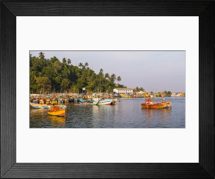 Framed Print : Old commercial fishing boats in Mirissa Harbour, South Coast of Sri Lanka, Asia Framed Print : Old commercial fishing boats in Mirissa Harbour, South Coast of Sri Lanka, Asia