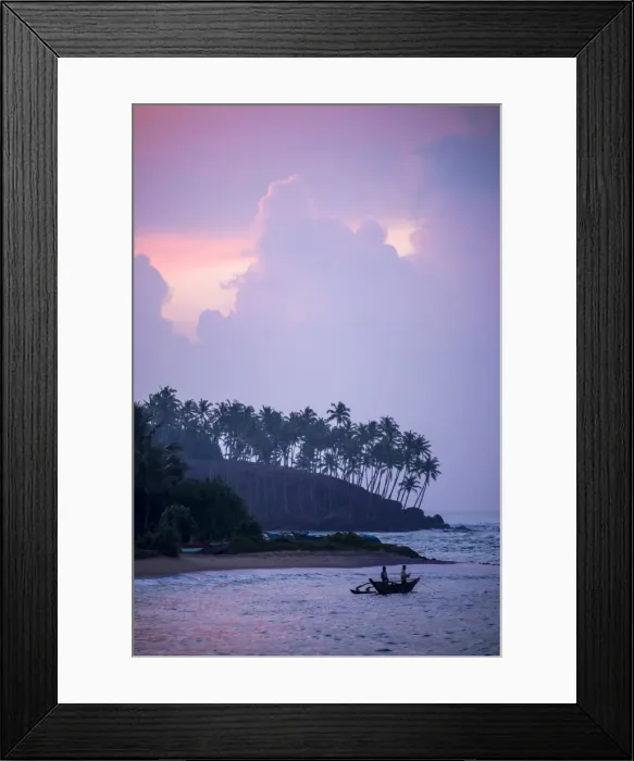 Framed Print : Mirissa Beach, traditional Sri Lankan outrigger fishing boat at sunrise, South Coast, Southern Province, Sri Lanka, Asia Framed Print : Mirissa Beach, traditional Sri Lankan outrigger fishing boat at sunrise, South Coast, Southern Province, Sri Lanka, Asia