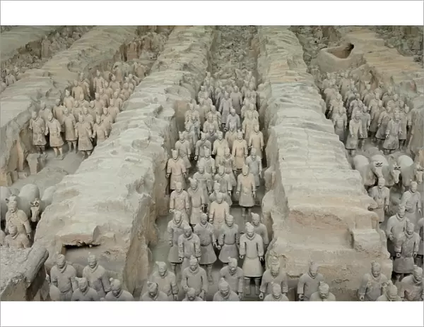 Terracotta Army, guarded the first Emperor of China, Qin Shi Huangdis tomb, Xian, Lintong, Shaanxi, China, Asia