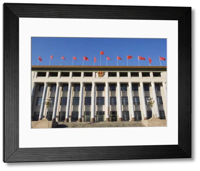 Framed Print : Chinese national flags on a government building Tiananmen Square Beijing China Framed Print : Chinese national flags on a government building Tiananmen Square Beijing China