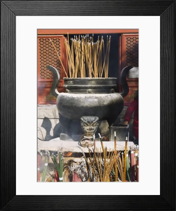 Framed Print : Incense burning at Taoist Donyue temple, Chaoyang district, Beijing, China, Asia Framed Print : Incense burning at Taoist Donyue temple, Chaoyang district, Beijing, China, Asia