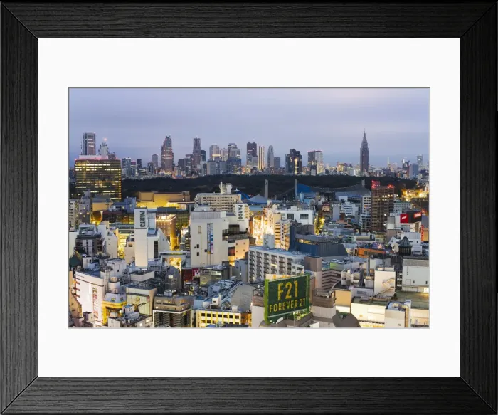 Framed Print : Elevated view of Shinjuku skyline viewed from Shibuya, Tokyo, Honshu, Japan, Asia Framed Print : Elevated view of Shinjuku skyline viewed from Shibuya, Tokyo, Honshu, Japan, Asia