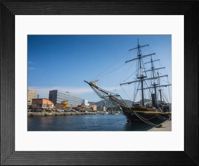 Framed Print : Old sailing ship, harbour of Nagasaki, Kyushu, Japan, Asia Framed Print : Old sailing ship, harbour of Nagasaki, Kyushu, Japan, Asia