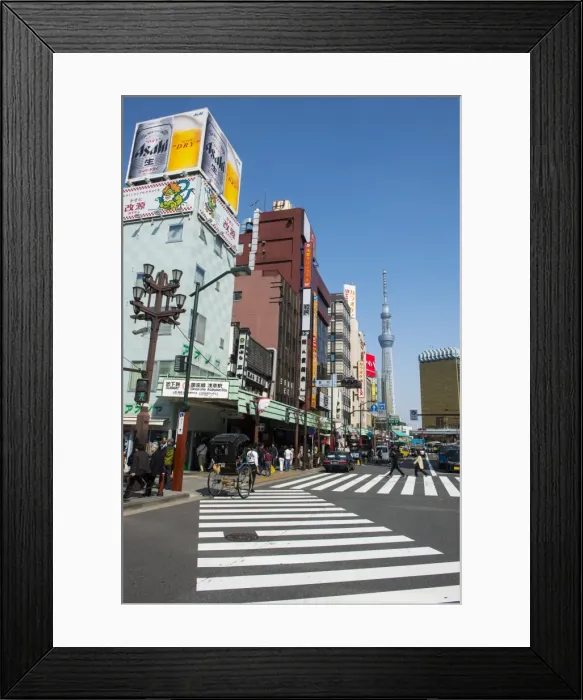 Framed Print : Asakusa quarter with the TV Tower, Tokyo, Japan, Asia Framed Print : Asakusa quarter with the TV Tower, Tokyo, Japan, Asia