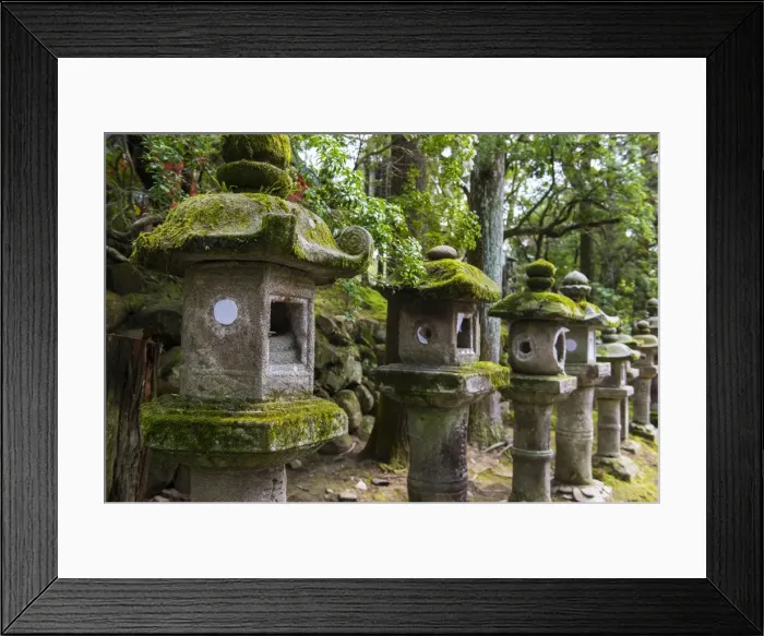 Framed Print : Stone lanterns, Nara, Kansai, Japan, Asia Framed Print : Stone lanterns, Nara, Kansai, Japan, Asia