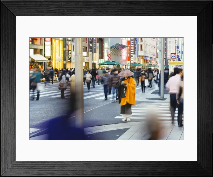 Framed Print : Shinto monk in traditional dress collecting alms (donations), Ginza, Tokyo, Honshu, Japan, Asia Framed Print : Shinto monk in traditional dress collecting alms (donations), Ginza, Tokyo, Honshu, Japan, Asia