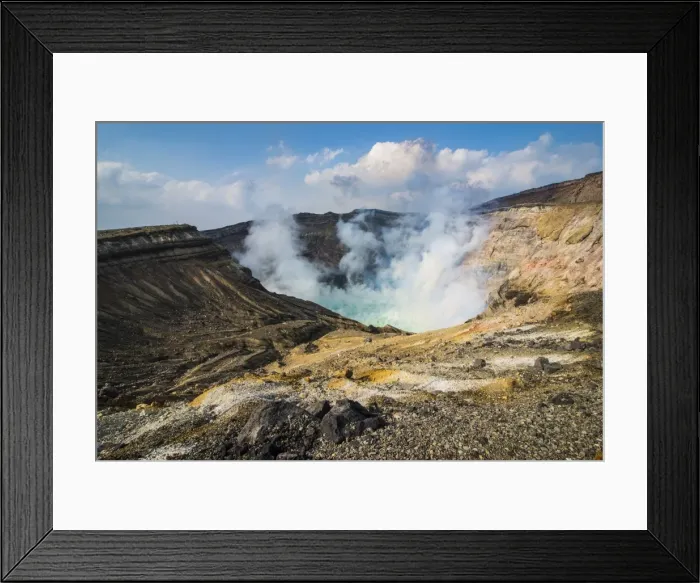 Framed Print : Mount Naka active crater lake, Mount Aso, Kyushu, Japan, Asia Framed Print : Mount Naka active crater lake, Mount Aso, Kyushu, Japan, Asia