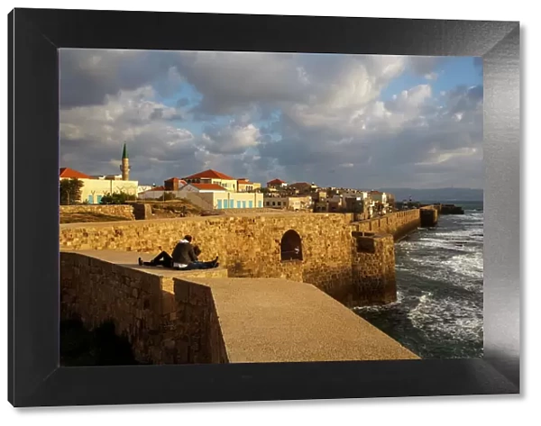 View of the old city walls, Akko (Acre), UNESCO World Heritage Site, Israel, Middle East