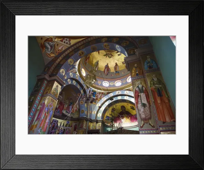 Framed Print : The Greek Orthodox Church of the Twelve Apostles in Capernaum by the Sea of Galilee (Lake Tiberias), Israel, Middle East Framed Print : The Greek Orthodox Church of the Twelve Apostles in Capernaum by the Sea of Galilee (Lake Tiberias), Israel, Middle East