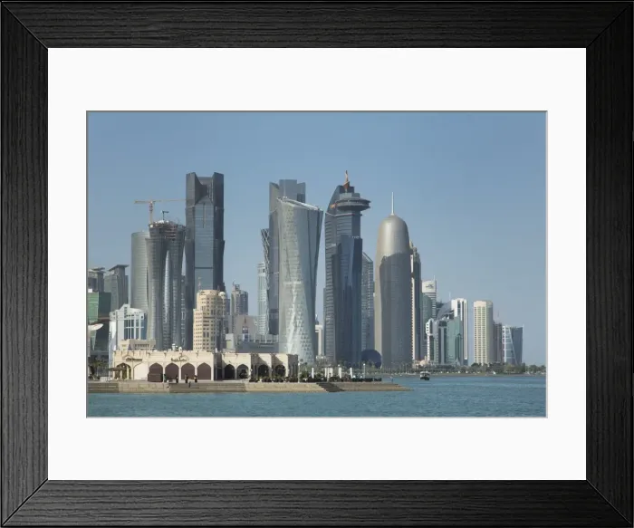 Framed Print : Futuristic skyscrapers in Doha, Qatar, Middle East Framed Print : Futuristic skyscrapers in Doha, Qatar, Middle East