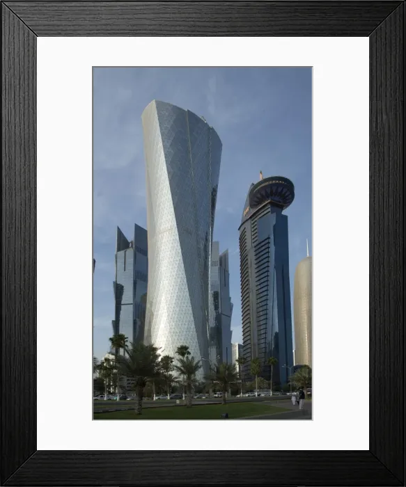 Framed Print : Futuristic skyscrapers downtown in Doha, Qatar, Middle East Framed Print : Futuristic skyscrapers downtown in Doha, Qatar, Middle East