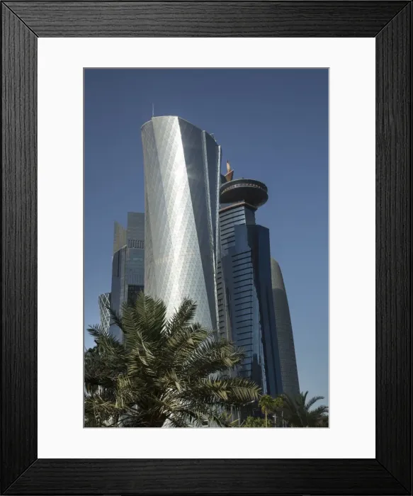 Framed Print : Futuristic skyscrapers downtown in Doha, Qatar, Middle East Framed Print : Futuristic skyscrapers downtown in Doha, Qatar, Middle East