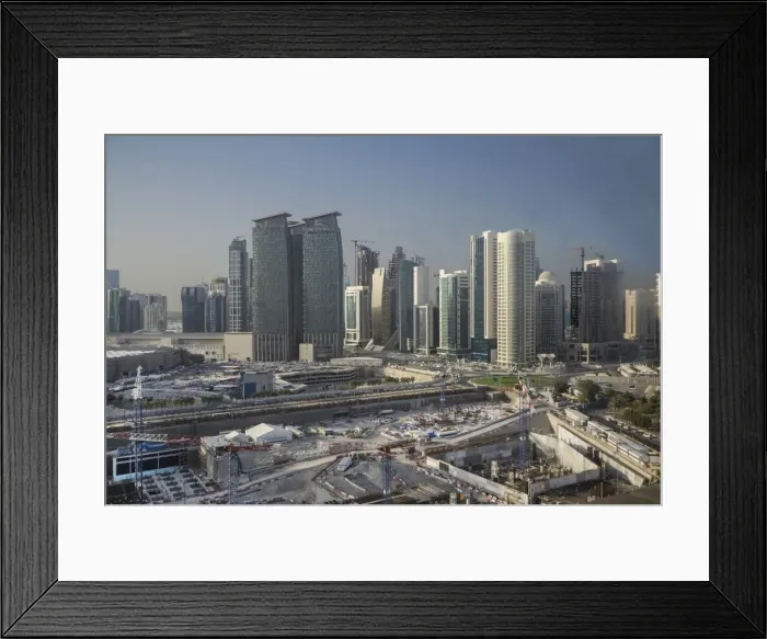 Framed Print : Futuristic skyscrapers downtown in Doha, Qatar, Middle East Framed Print : Futuristic skyscrapers downtown in Doha, Qatar, Middle East