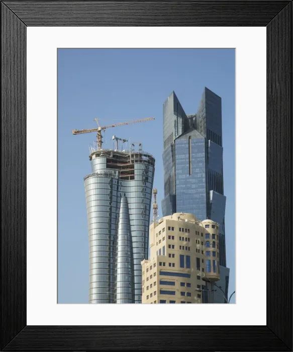 Framed Print : Futuristic skyscrapers downtown in Doha, Qatar, Middle East Framed Print : Futuristic skyscrapers downtown in Doha, Qatar, Middle East