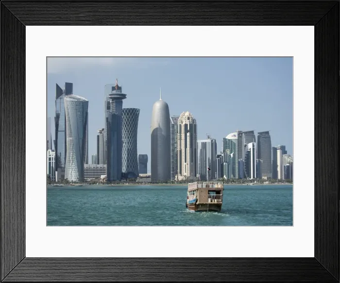 Framed Print : Futuristic skyscrapers in Doha, Qatar, Middle East Framed Print : Futuristic skyscrapers in Doha, Qatar, Middle East