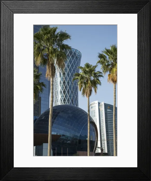 Framed Print : Futuristic skyscrapers downtown in Doha, Qatar, Middle East Framed Print : Futuristic skyscrapers downtown in Doha, Qatar, Middle East