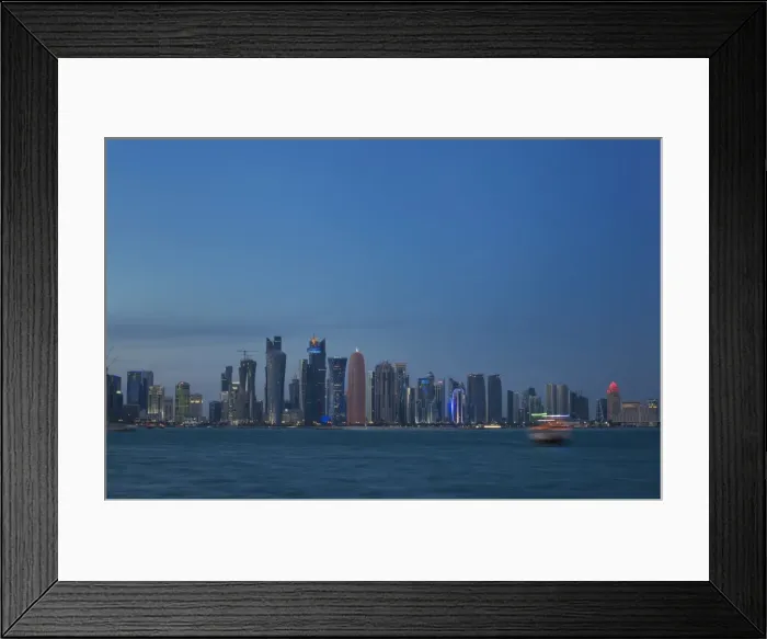 Framed Print : Futuristic skyscrapers in Doha, Qatar, Middle East Framed Print : Futuristic skyscrapers in Doha, Qatar, Middle East