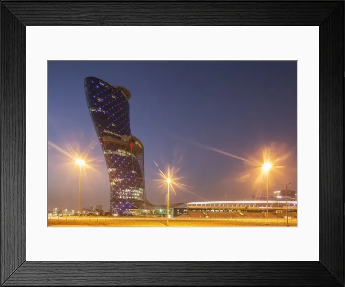 Framed Print : Futuristic skyscraper in Abu Dhabi, United Arab Emirates, Middle East Framed Print : Futuristic skyscraper in Abu Dhabi, United Arab Emirates, Middle East