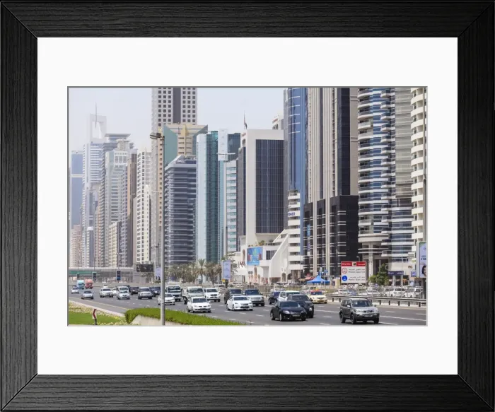 Framed Print : Sheikh Zayed Road, Dubai, United Arab Emirates, Middle East Framed Print : Sheikh Zayed Road, Dubai, United Arab Emirates, Middle East