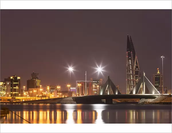 Manama at night, Bahrain, Middle East